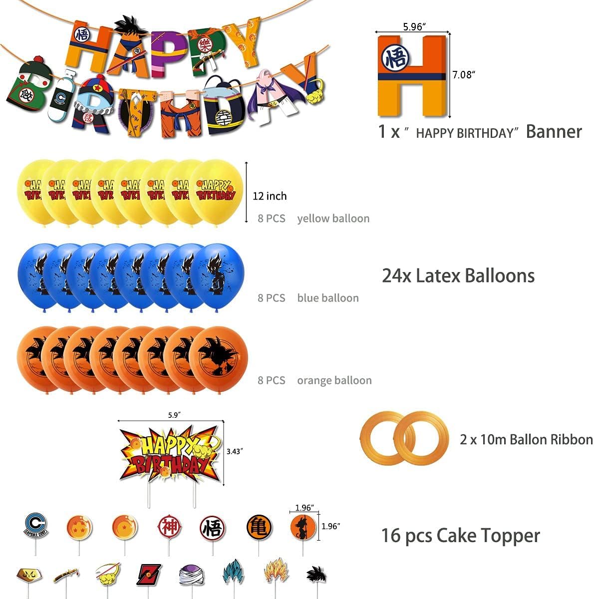 AI PARTY latex balloons in orange, blue, and yellow for a vibrant party atmosphere