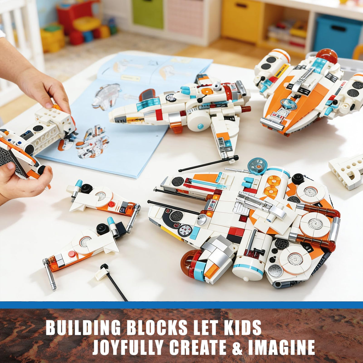 AibangBuildzy spacecraft model assembly with realistic moving parts for exploration.