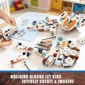 AibangBuildzy spacecraft model assembly with realistic moving parts for exploration.