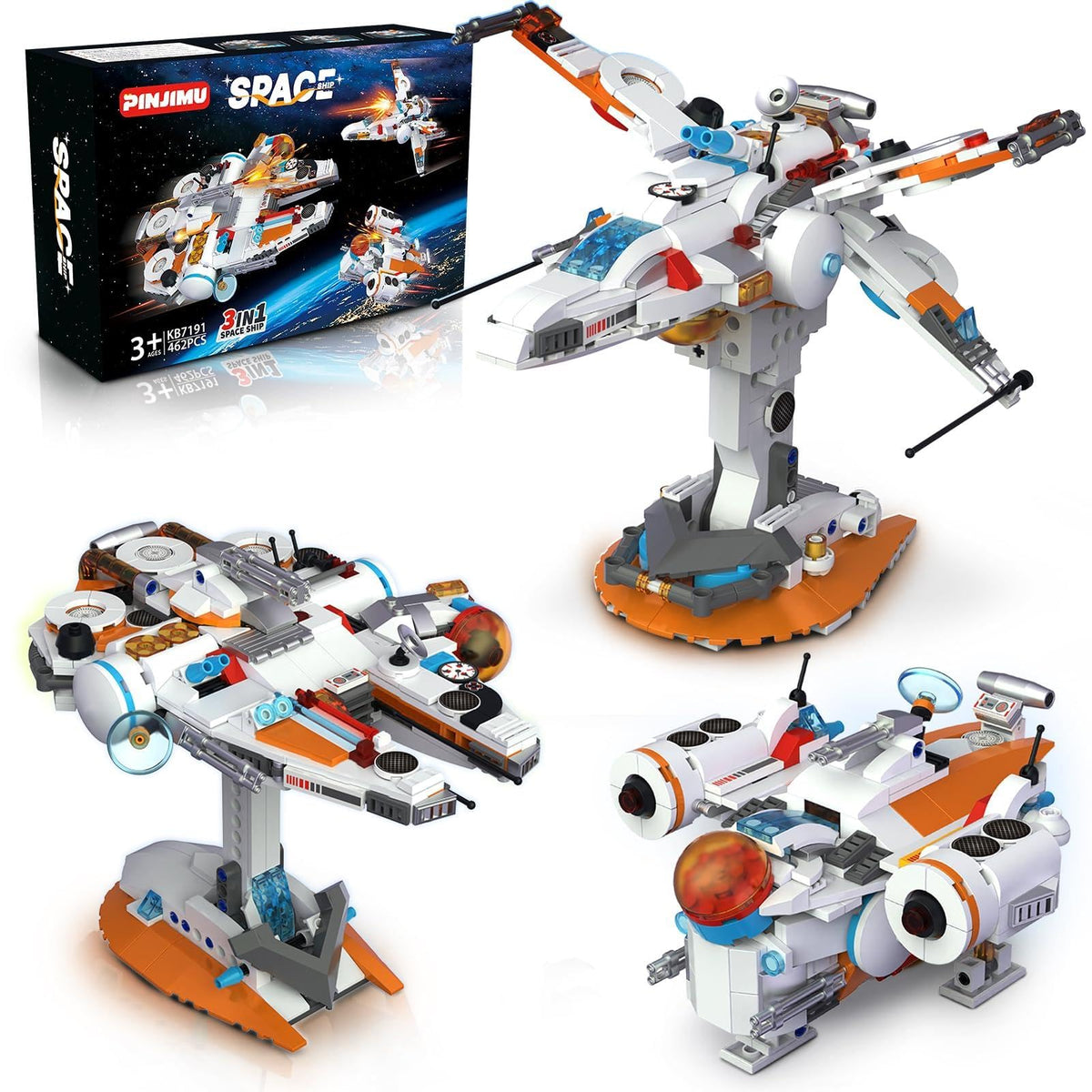 AibangBuildzy STEM 3-in-1 space vehicle set ready for creative play and learning.