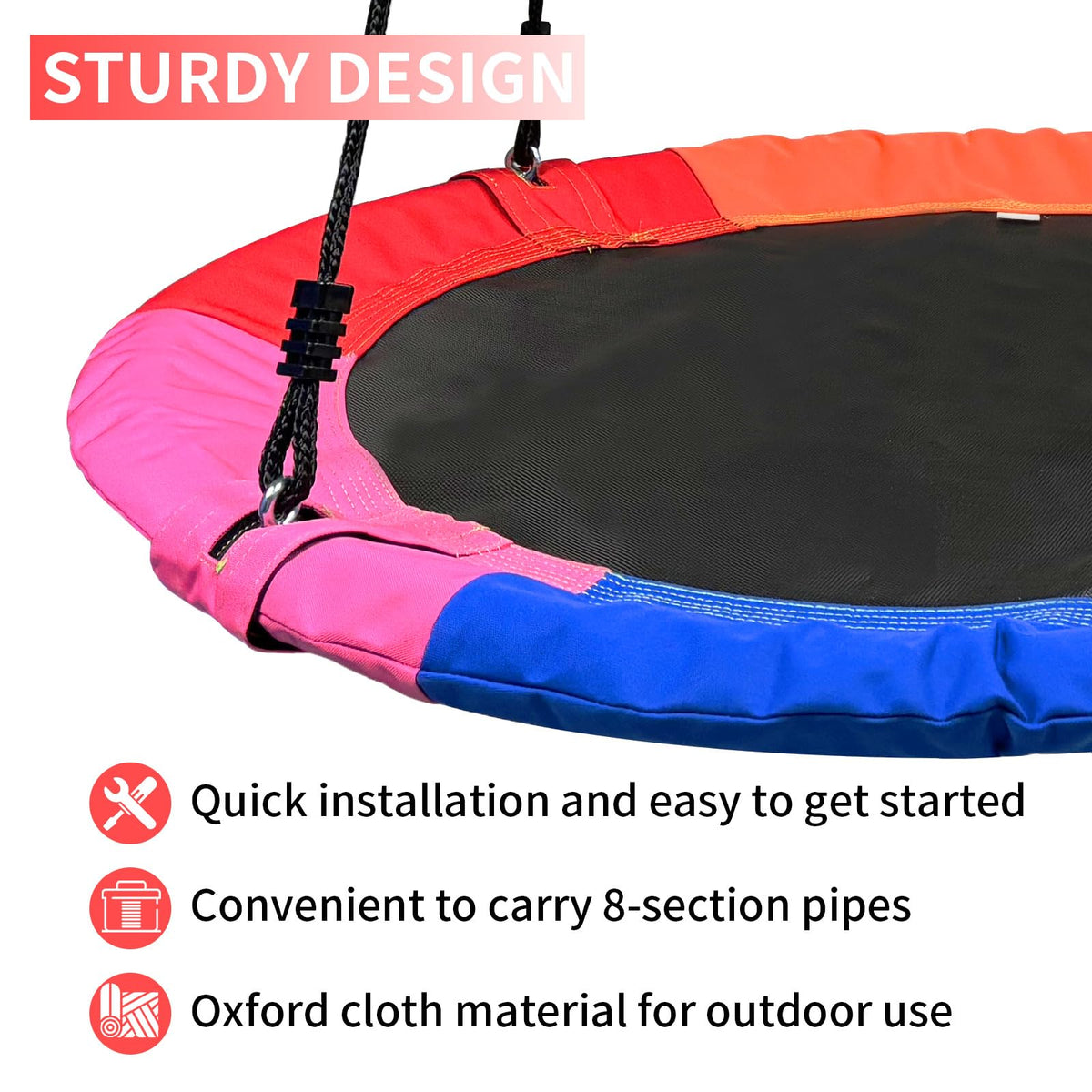 AIBETOMG adjustable hanging straps for easy height customization.