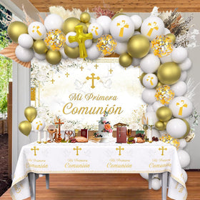 AIBIIN Baptism Tablecloth gives a cohesive, clean decor base.