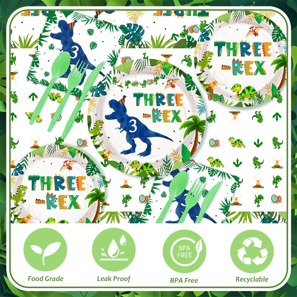 AIBIIN Three Rex napkins for easy handling and festive table decor.