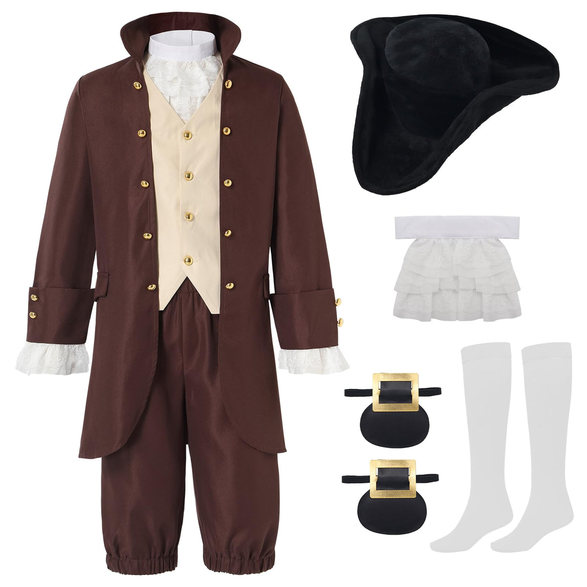 aicoaub Kids Colonial Costume packaging and care tips