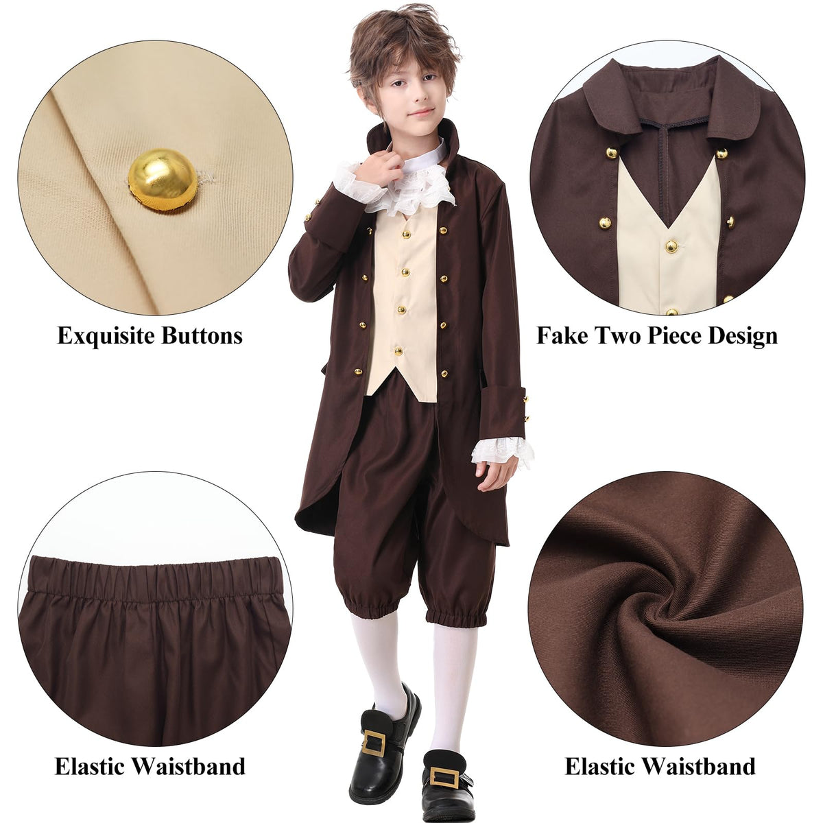 aicoaub Kids Colonial Costume pants provide durable wear for long events