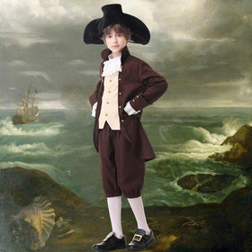 aicoaub Kids Colonial Costume size chart helps choose the perfect fit