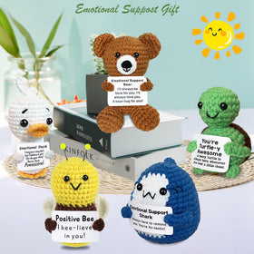 AicooFest crochet animals display, versatile decor for bedroom or office.