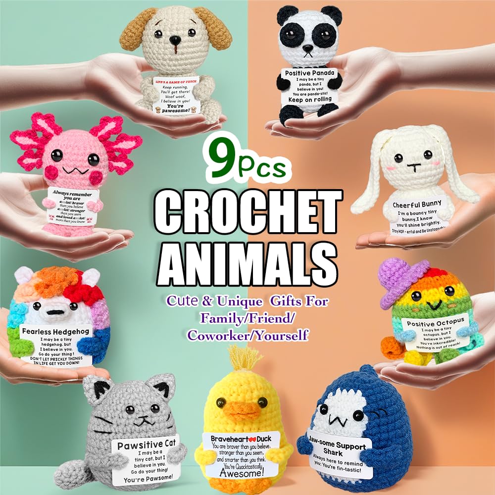 AicooFest duck crochet plush offers encouragement at work or home.