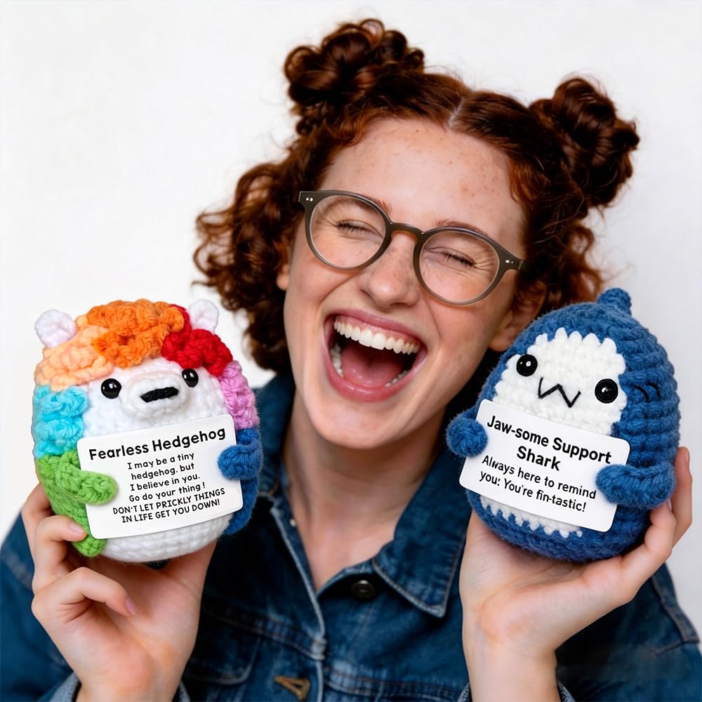 AicooFest octopus crochet plush inspires positivity on your shelf.