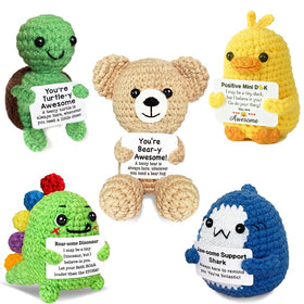 AicooFest positive crochet animals pack, uplifting and gift-ready.