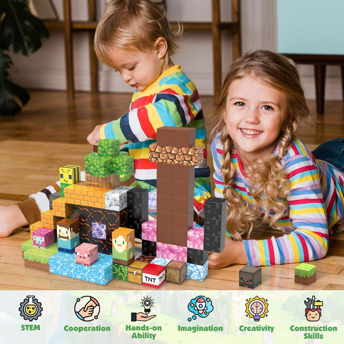 Aidyvoi colorful magnetic builds encourage creative patterning and teamwork