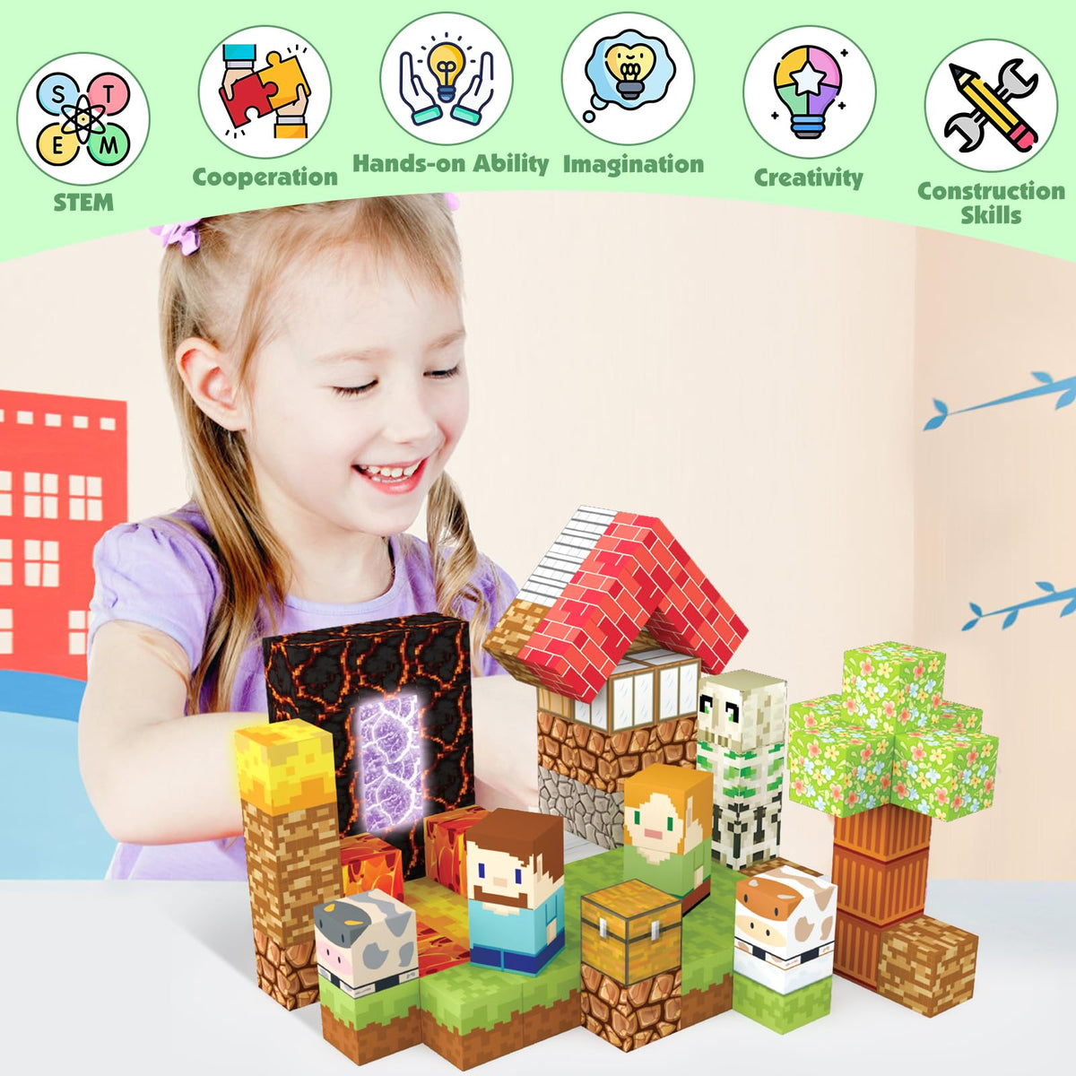 AIDYVOI non-toxic, smooth-edged cubes keep little hands safe during play.