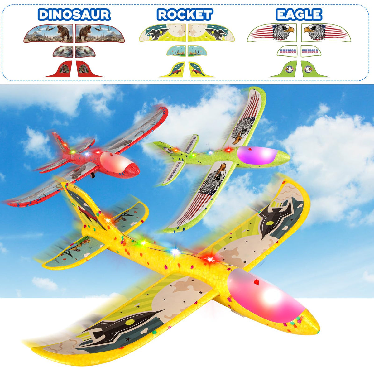 Aiencsai 3-pack red glider supports social play and safe launches.