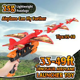 Launcher device and foam planes during setup, showing easy assembly for kids.
