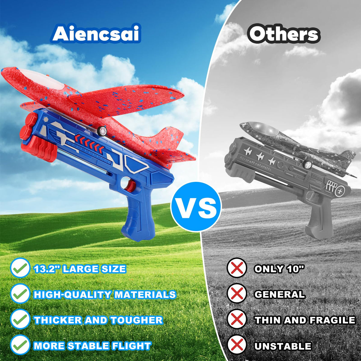 Aiencsai LED light feature enhances dusk flights.
