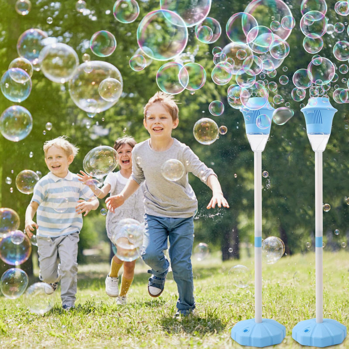 AIERSA Bubble Stand front view shows tall design for outdoor events.