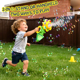 AIERSA Bubble Stand offers handheld or standing mode for flexible play.