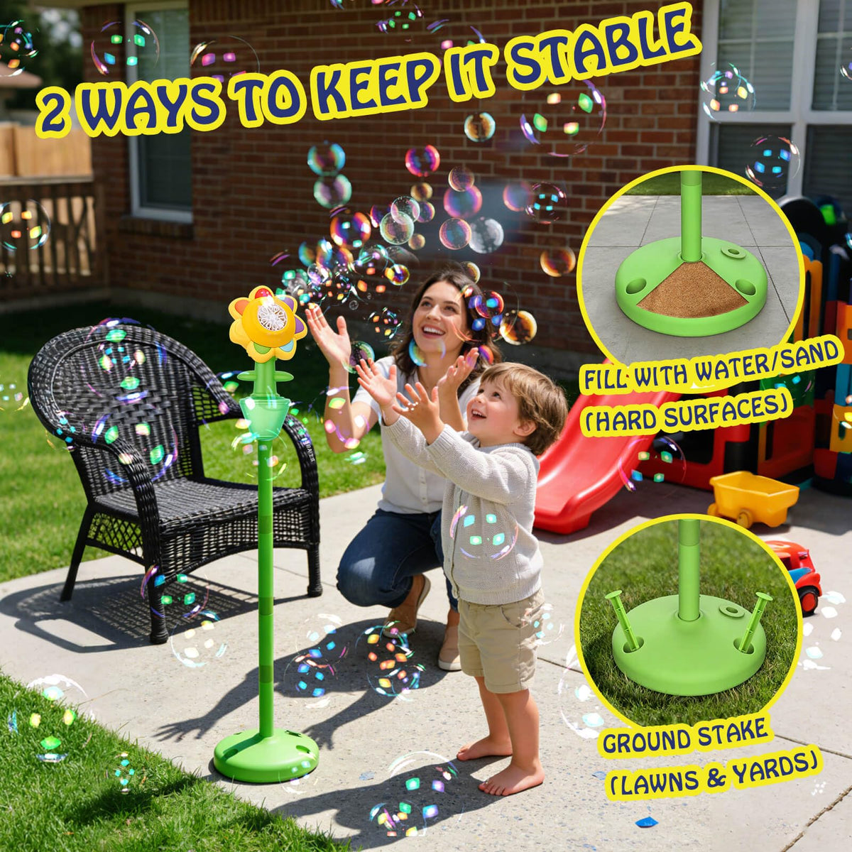 AIERSA Included accessories simplify setup and portable bubble fun anywhere.