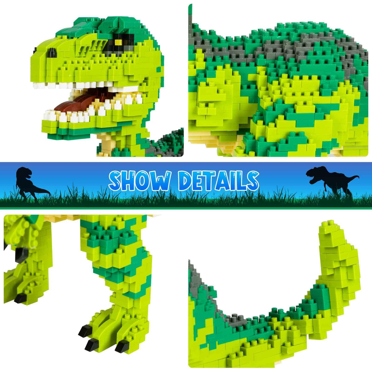 Aigidusansu Dinosaur building kit packaging shows premium ABS bricks.