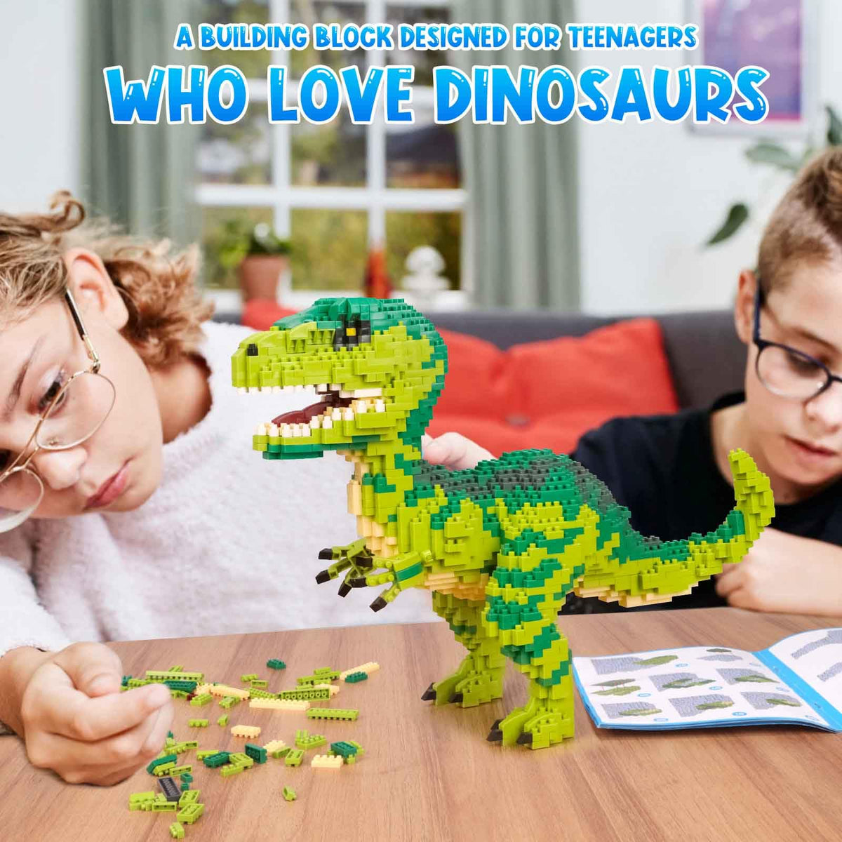 Aigidusansu Tyrannosaurus Rex blocks highlight durable display after completion.