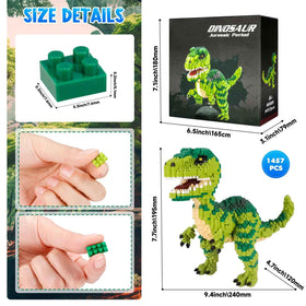 Aigidusansu Velociraptor mini-blocks enable color-rich detailing during assembly.
