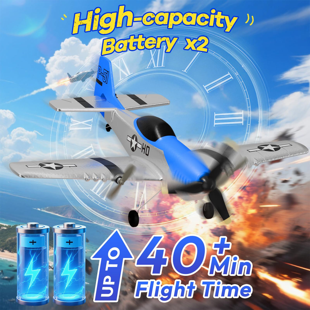 AIGIMU Flight time up to 40 minutes with two batteries.