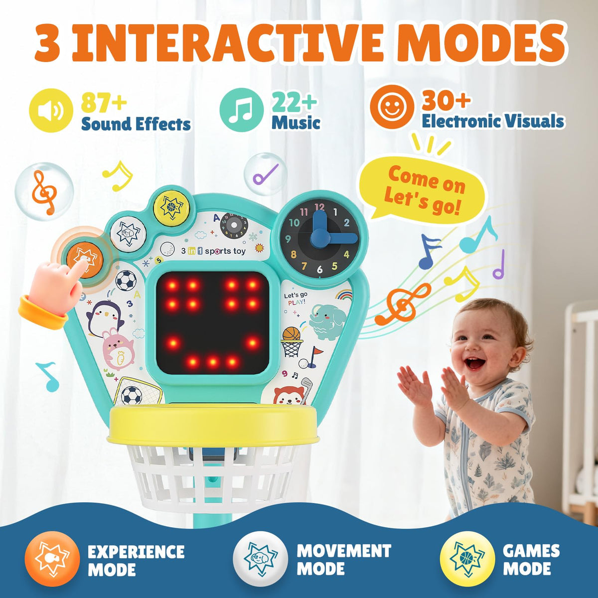 AIGIMU mini golf setup helps toddlers work on arm and core coordination