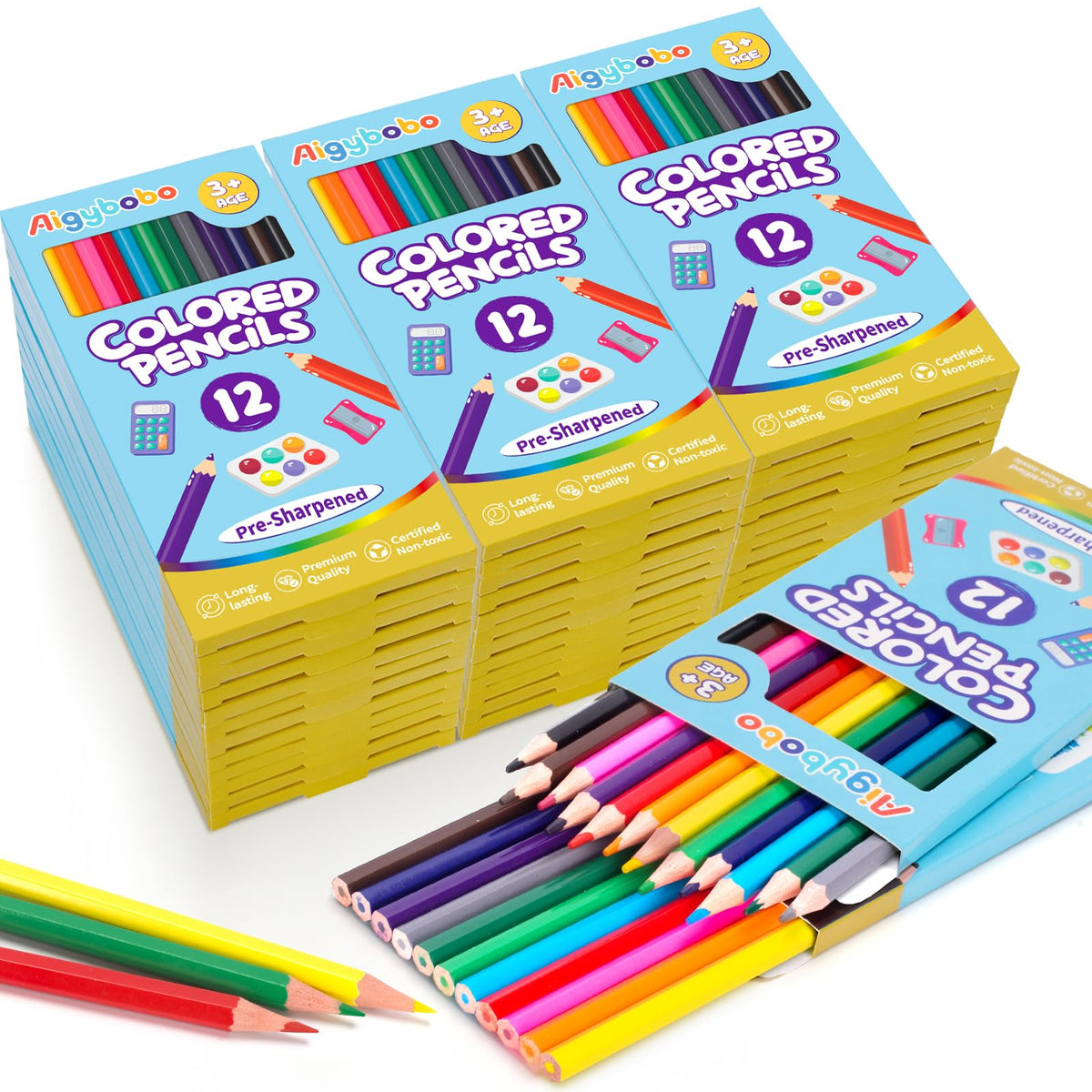 Aigybobo 432-count colored pencils bulk for classroom use and creative projects.