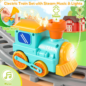 Aigybobo six farm animals inside the train invite pretend play activity.