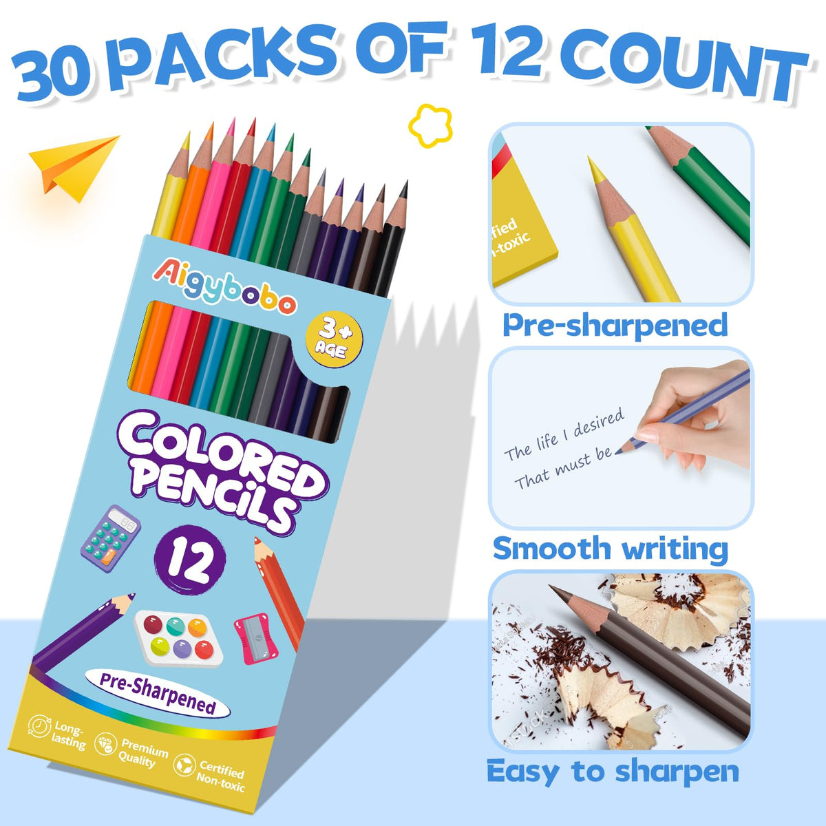 Aigybobo back-to-school color pencils ideal for teachers stocking supplies.