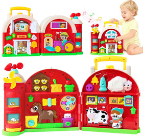 Aigybobo Farm Barn Busy Board shows durable design for safe toddler exploration.