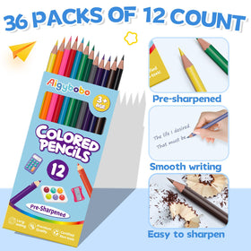 Aigybobo 12-color packs shown for back-to-school classroom supply.