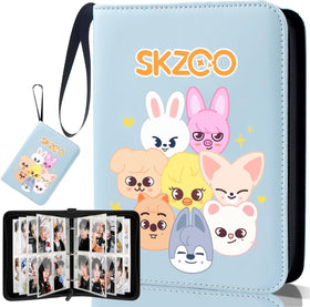 AiHdcy photocard binder pink cover with Stray Kids art for safe on-the-go storage.