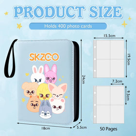 AiHdcy pink binder interior shows four-pocket pages for organized card storage.