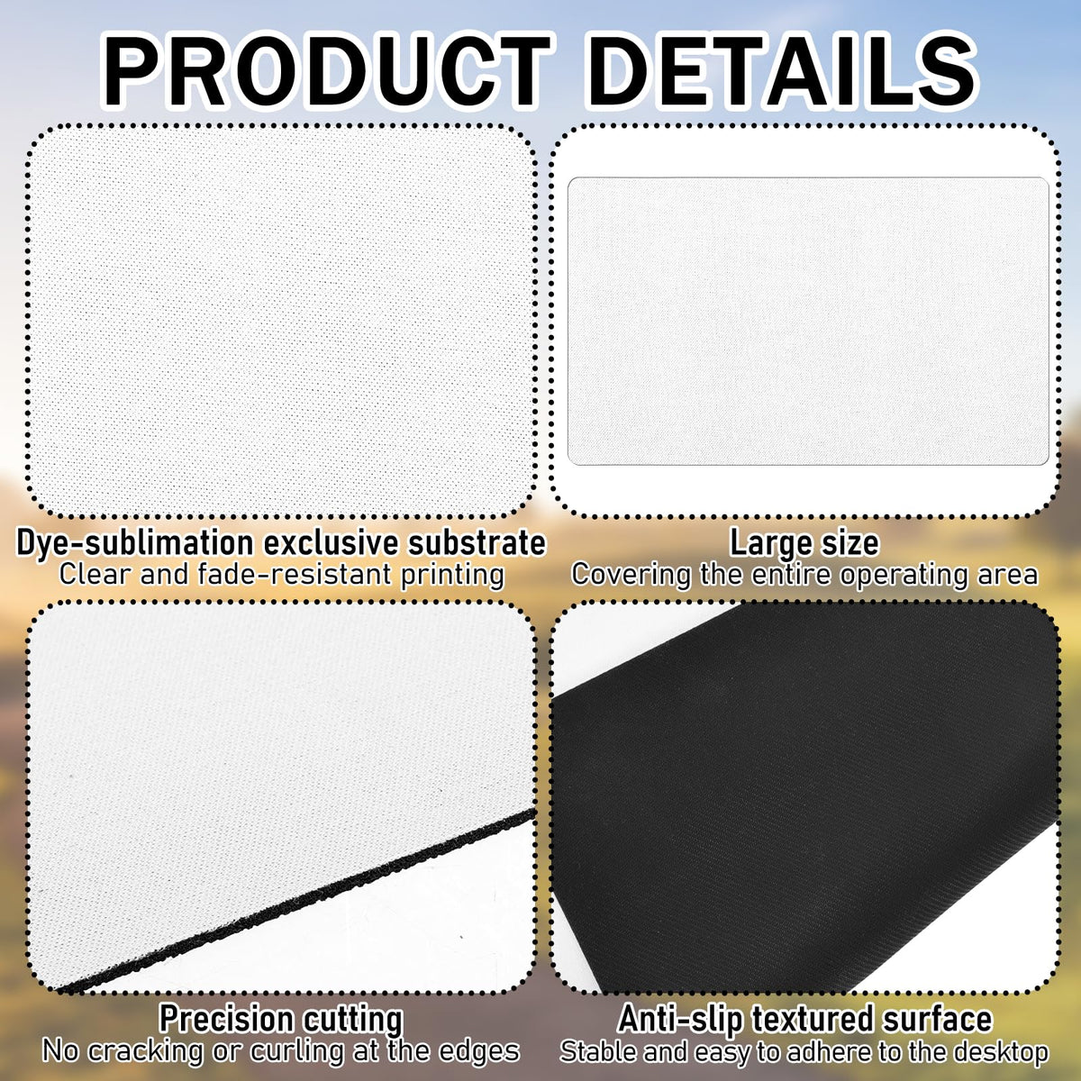 AIHSUMC sublimation blanks playmat 14x24; perfect for TCGs, board games, and desk use