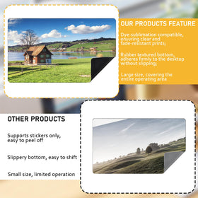 AIHSUMC sublimation blanks playmat 14x24; supports vibrant prints with standard sublimation settings