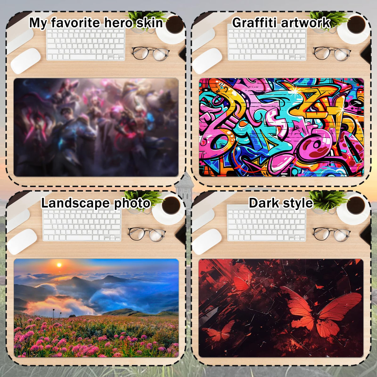 AIHSUMC sublimation blanks playmat 14x24; soft fabric top and durable base reduce noise