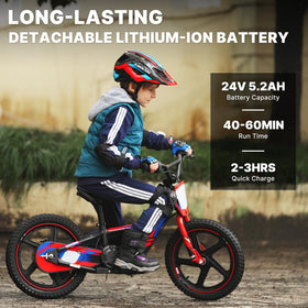 16-inch tires provide traction and shock absorption on varied surfaces
