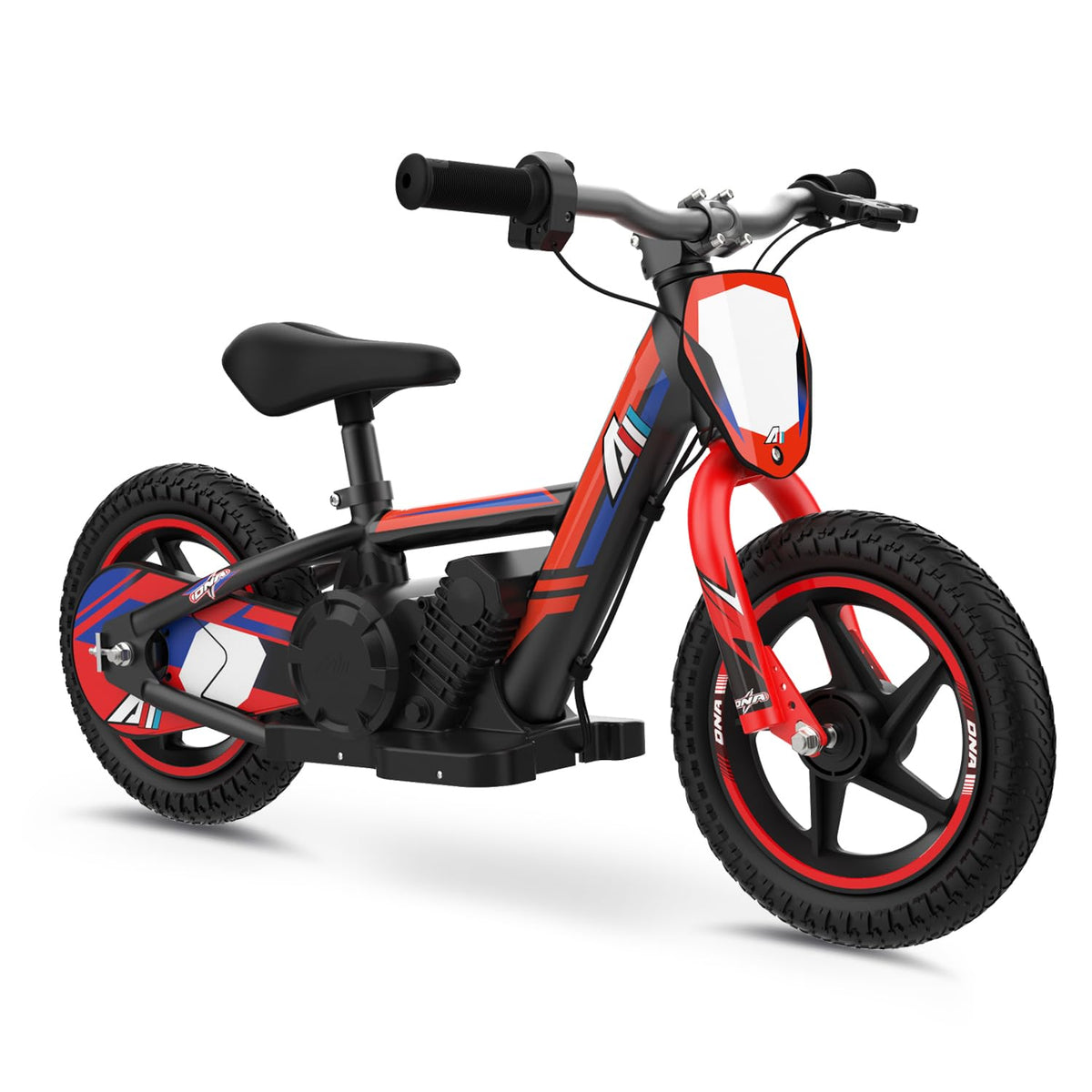 AIII lightweight electric motorcycle for kids in side view, highlighting its balance-friendly design.