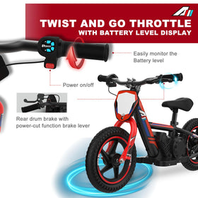 AIII twist throttle demonstrates adjustable speed for beginner to advanced riders.