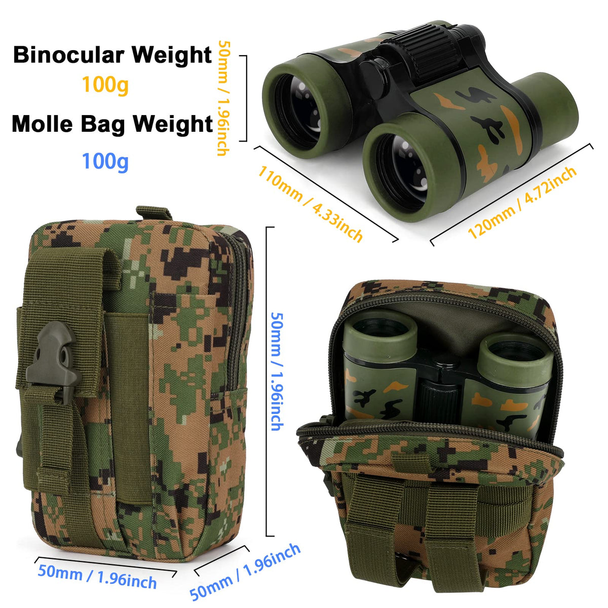 Binoculars for kids with blue color paired with walkie talkies.