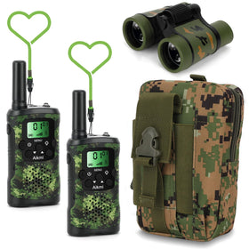 Aikmi walkie talkies for kids in front view, compact and easy to hold for outdoor play