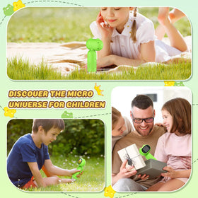 Aikokkl Kids Digital Microscope LED lights illuminate dark samples