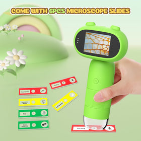 Aikokkl Kids Digital Microscope memory card stores HD photos and videos