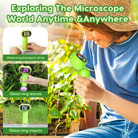 Aikokkl Kids Digital Microscope six slides kit enables quick field study