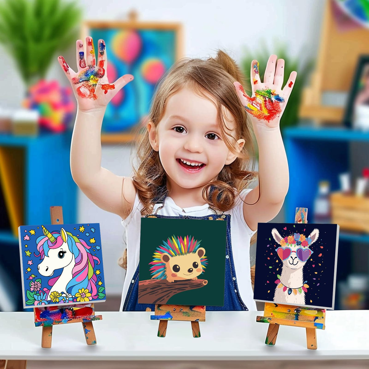 AILIBUT Paint by Numbers Kids 8-brushes set supports precise, smooth painting
