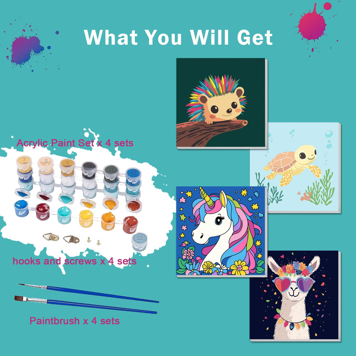 AILIBUT Paint by Numbers Kids acrylic paints deliver vibrant color right from the bottle