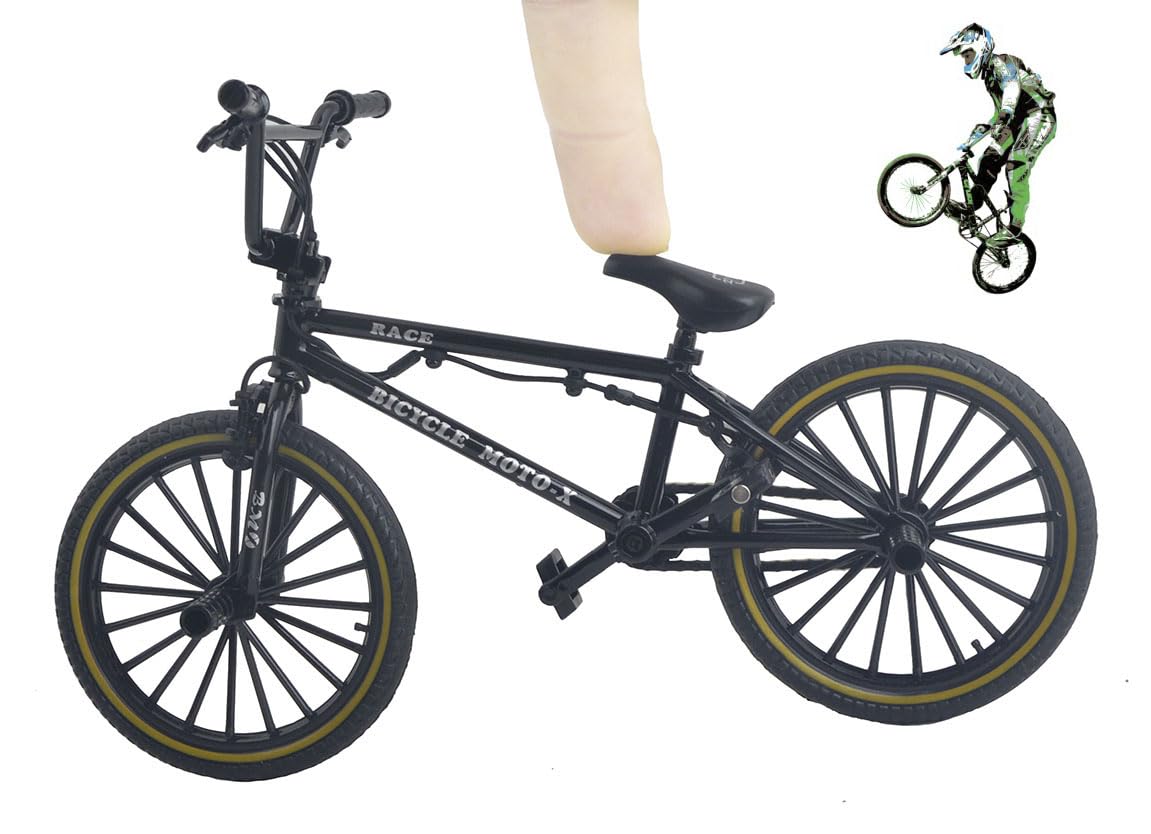 Ailejia BMX black finger bike on a desk serves as subtle decor.