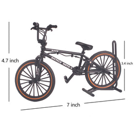 Ailejia mini finger bike close-up shows chrome frame and wheels ideal for display.