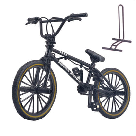 Ailejia mini finger bike BMX black with rotating handlebars for desk play.